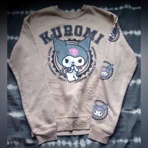XS Sanrio Kuromi "Cheeky But Charming" Tan Sweatshirt